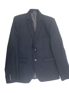 Стильный пиджак для мальчика (черный в синюю точку), 446