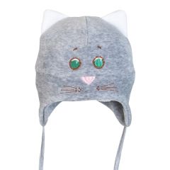  Велюровая шапочка с завязками "Котик", Tigres 4010020