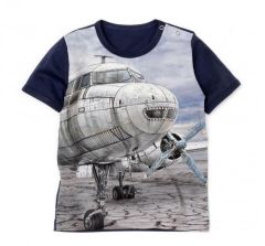 Трикотажная футболка "Самолет" для мальчика, 11308-5