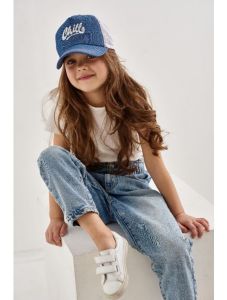 Модная  кепка для девочки "Даниэла" 21.03.022 (синяя)