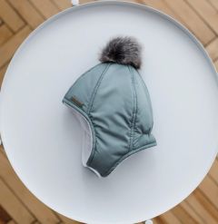 Тепла шапка на флісовій підкладці "Аляска" для дитини,морська хвиля, 1032