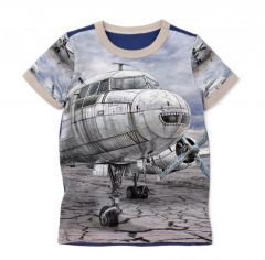 Трикотажная футболка "Самолет" для мальчика, 11308-4