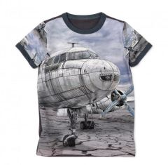 Трикотажная футболка "Самолет" для мальчика, 11308-2