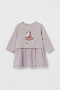 Трикотажное платье с фатином для девочки от H&M, 0889567004