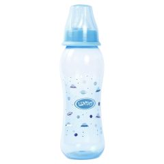 Бутылочка с силиконовой соской 250 мл, голубая Lindo LI 134