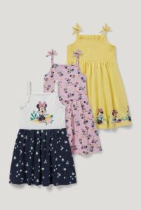 Платье из органического хлопка "Minnie Mouse" для девочки 1шт.(розовое с принтом)