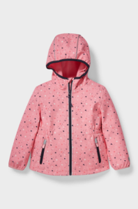 Куртка-дождевик с флисовой подкладкой для девочки