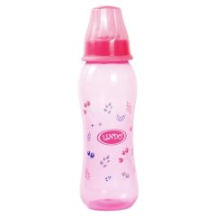 Бутылочка с силиконовой соской 250 мл, розовая Lindo LI 134