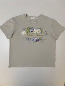 Трикотажная футболка для девочки "Цветы", Ф-319199 Mokkibym