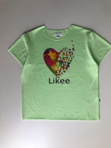 Трикотажная футболка для девочки "Like", Ф-309099 Mokkibym