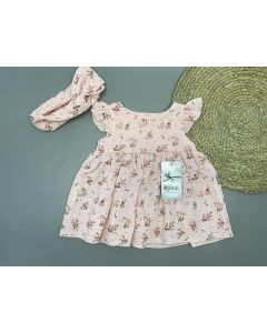 Муслінове плаття для дівчинки з пов'язкою (коралове), Lotex 3381-11