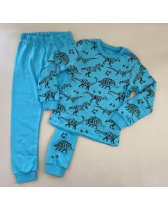 Трикотажна піжама для дитини (динозаври), голуба, ПЖ-220