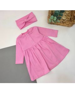 Трикотажне плаття з пов'язкою (рожеве), Little Angel 1179