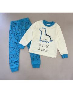 Трикотажна піжама для дитини (динозавр), голуба з білим, ПЖ-218
