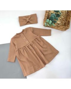 Трикотажне плаття з пов'язкою (коричневий), Little Angel 1179