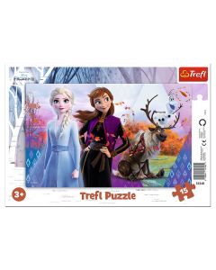 Пазли рамкові "Чарівний світ Анни та Ельзи/Frozen" 15ел., Trefl 31348.