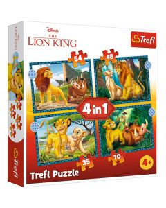 Пазли 4в1 "Пригоди короля Лева/The Lion King", Trefl 34605.