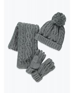 Комплект-трійка (шапка, шарф, рукавиці) 