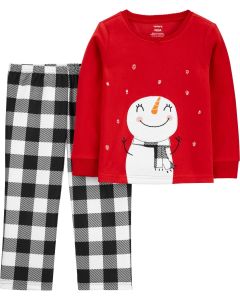 Флісова піжама з новорічним принтом для дитини