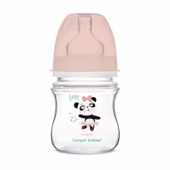 Антиколікова пляшечка з широким отвором 120мл (панда) Canpol Babies 35/220