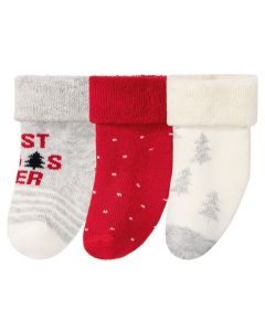 Набір новорічних шкарпеток з махровою ниткою всередині (3 пари)