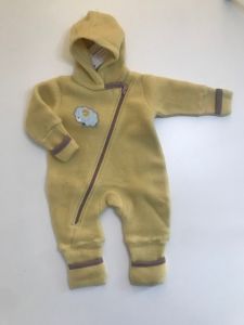 Вовняний теплий чоловічок для дитини (жовтий/фіолетовий), 1818-Z Mokkibym