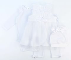 Святковий комплект для дівчинки (білий), Little Angel  10776