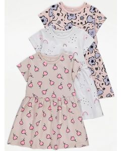 Трикотажне плаття для дівчинки 1 шт. (у рожеві квітки)