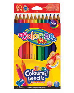 Кольорові олівці трикутні з точилкою (12 кольорів), 15530PTR Colorino
