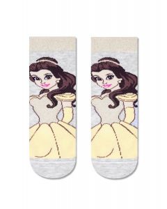 Бавовняні шкарпетки "Disney Princess/Belle", Conte 17С-138СПМ 387 (світо-сірі)
