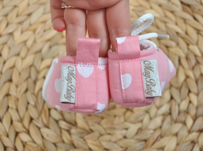 Бавовняні пінетки для малюка (рожеві в сердечка), 1059