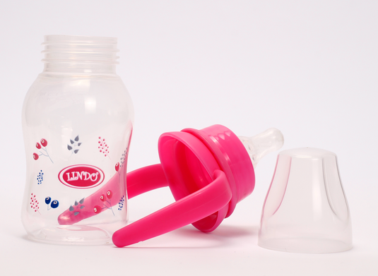 Пляшечка з силіконовою соскою 125 мл, Lindo Li 146 (рожева)