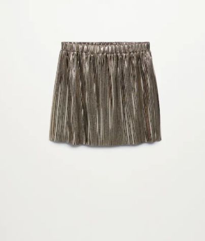 Стильная плиссированная юбка с эффектом металлик от Mango